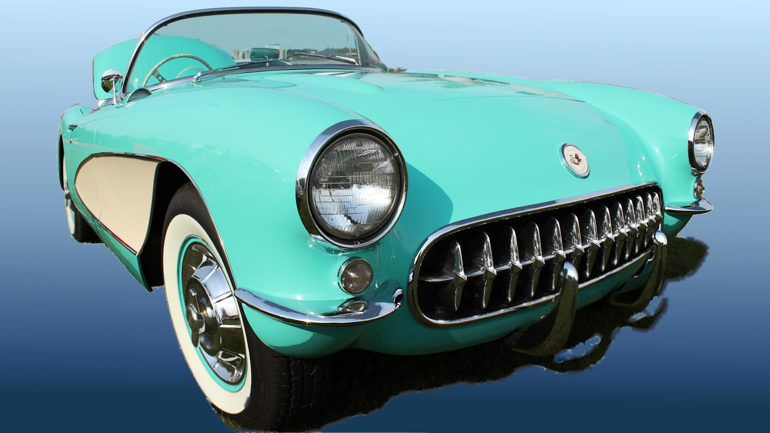 Click to Enlarge-Esc to Close Corvette Generations/C1/C1 1956 Vette Cascade Green - Beige.jpg